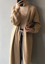 Women Versatile Camel Cozy Long Knit Cardigans Spring