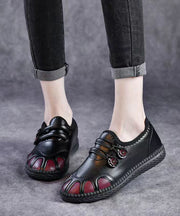 Women Warm Flat Feet Shoes Black Fuzzy Wool Lined