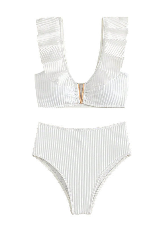Women White Patchwork Swimwear Lingerie Sets