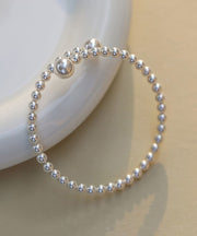 Women White Pearl Adjustable Solid Cuff