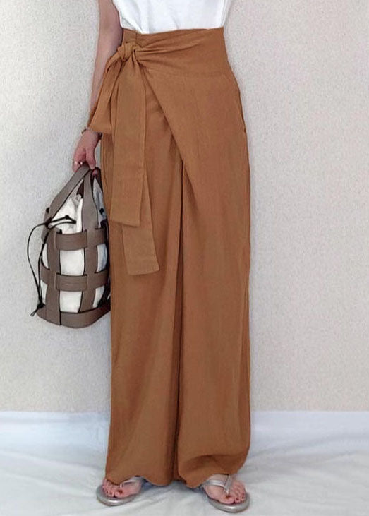 Asymmetrical Side Tie Casual Pants