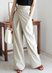 Asymmetrical Side Tie Casual Pants