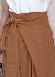 Asymmetrical Side Tie Casual Pants