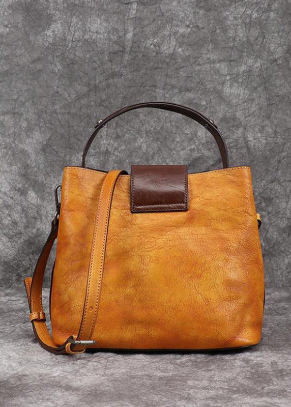 Luxy Retro  Yellow  Leather Handbag Crossbody Bag