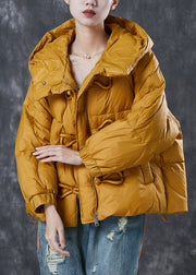 Yellow Warm Duck Down Down Coat Chinese Button Winter