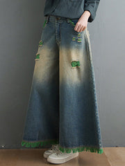 Original Split-Joint Column Wide Leg Denim Pants