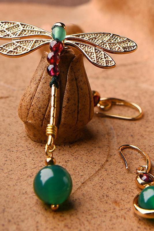 Vintage Irregular Ethnic Dragonfly Women Earrings