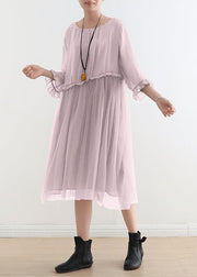 2021 Pink Tull Maxi dresses patchwork chiffon Summer Dresses