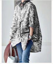 Lila Bubikragen Low High Design Baumwollhemd mit langen Ärmeln
