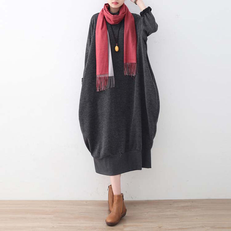 gray sweater dresses oversized sweater vintage high neck pullover knit dress patchwork