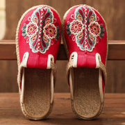 2025 Linen Floral Shoes flip flop Flats