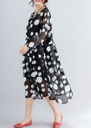stylish photo color prints pure chiffon dress plus size boutique two pieces long sleeve clothing dress