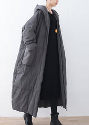 Limited Stock-Gray Warm Down Coat Plus Size Parka thick Hooded Maxi Cardigan