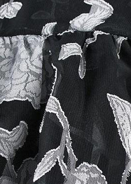 Vintage Sommerkleid Locker sitzende lose Sommer zweiteiliges bedrucktes Kleid mit 12 Ärmeln