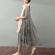 French beige big hem cotton clothes bracelet sleeved Art summer Dresses main image 0