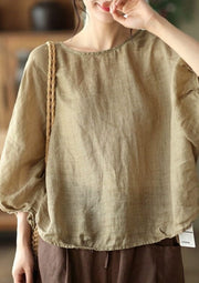 2025 Summer Loose Linen Solid T-Shirt