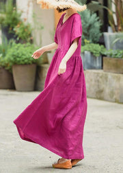 Cute Rose Linen Dresses Plus Size Summer Dress - SooLinen