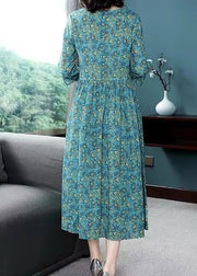 Fine Cotton Dress Plus Size Clothing Floral Printed Summer Dress