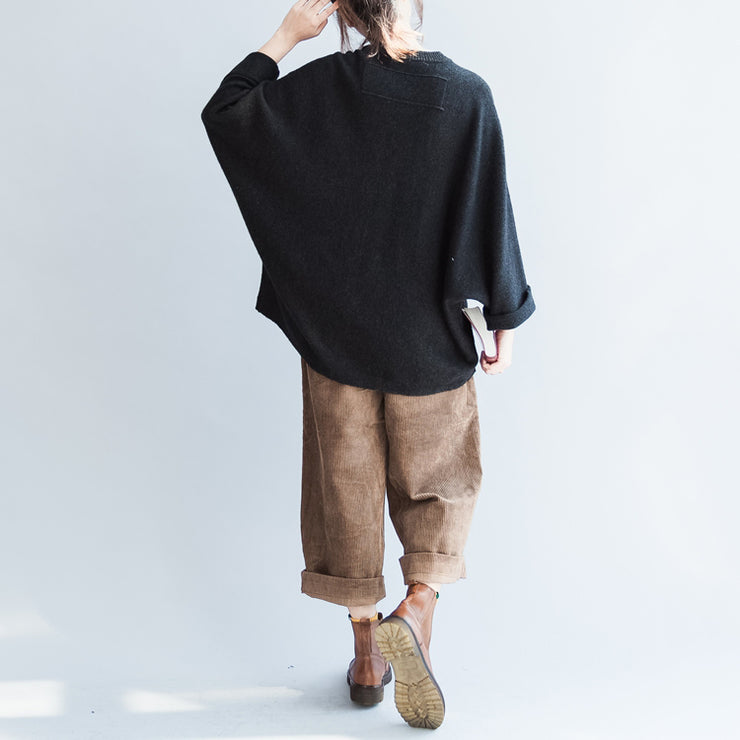 2024 autumn cotton sweaters oversize o neck batwing sleevele knitted sweaters
