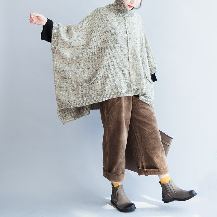 2021 Herbst Mode Baumwolle gestrickter Pullover Oversize Fledermausärmel großer Saum Pullover Pullover