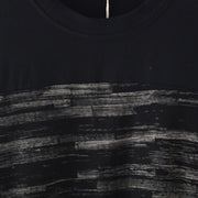 2021 schwarzes Kniekleid aus Baumwolle, übergroßes Reisekleid, seitlich offene, gestreifte Baumwollkleider