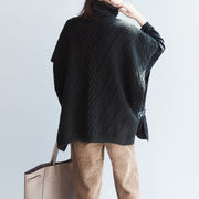 2024 cable knit sweater black fashion plus size cotton big Vest