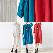 2021 Herbst Leinenkleider in Übergröße, süßes Leinenhemdkleid, Umstandskleider