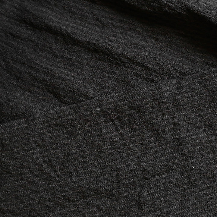 2021 Herbst schwarze Baumwollhemden mit Troddeln niedrig hoch übergroße Blusen Damenoberteile