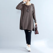 2021 fall fashion cotton women sweater dresses oversize chocolate cozy knit dress