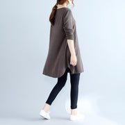 2021 Herbst Mode Baumwolle Frauen Pullover Kleider Oversize Schokolade gemütliches Strickkleid