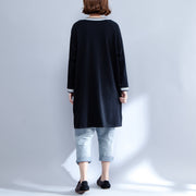 2021 new black cotton dresses baggy fit o neck casual dresses animal prints