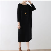 2024 winter black sweater dresses plus size knit dress warm cotton winter clothing outwear