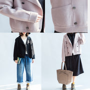 2021 winter pink short woolen jackets oversized woolen coats