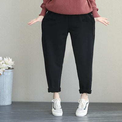 2019 Casual Women Brushed Thicken Casual Pants For Winter - SooLinen