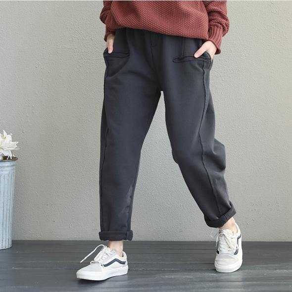 2019 Casual Women Brushed Thicken Casual Pants For Winter - SooLinen