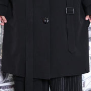2019 black Winter coat plus size Notched Winter coat boutique pockets baggy coat - SooLinen