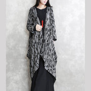 2019 dark gray Coats oversized asymmetric Winter coat Fashion long sleeve patchwork long coats - SooLinen