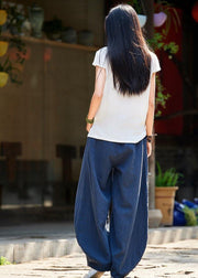 2019 cotton and linen women's Chinese style ramie wild pants yoga pants - SooLinen