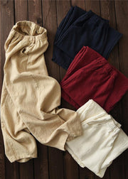 2019 cotton and linen women's Chinese style ramie wild pants yoga pants - SooLinen