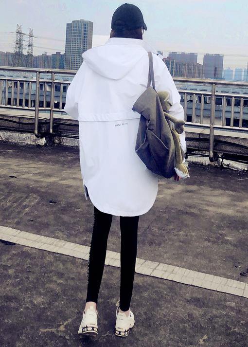 2019 plus size womens parka Jackets white hooded zippered down jacket woman - SooLinen