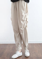 2024 summer new original design cotton linen loose Harlan wide-leg hanging large size feet trousers