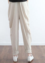 2024 summer new original design cotton linen loose Harlan wide-leg hanging large size feet trousers