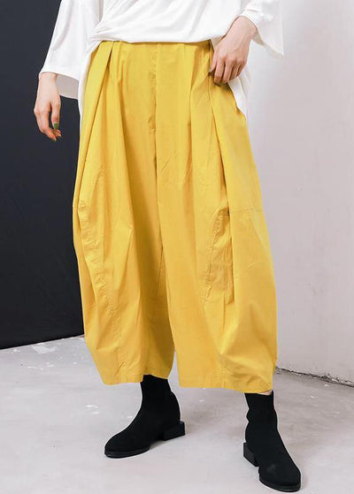 2019 summr yellow women red cotton harem pants - SooLinen