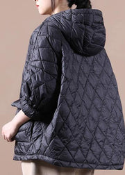 2021 Loose Fitting Winter Jacket Hooded Black Pockets Down Coat-(free Shipping+limited Stock) - SooLinen