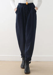 2021 Blue Harem Pants Pants Elastic Loose Bodywear - SooLinen