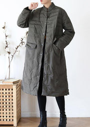 2021green down jacket woman casual stand collar women parka warm Casual winter outwear - SooLinen