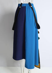 2021 Fashion A-Line Multicolor Patchwork Ruffle Ladies Casual Irregular Skirt - SooLinen