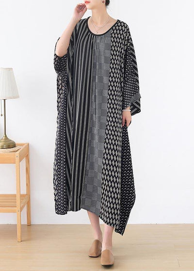 2021 New Lace up Qianniao Print Short Sleeve Dress For Women - SooLinen