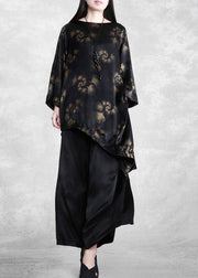2021 Spring New Fashion Suit Women's Irregular Top + Wide Leg Pants Two Piece Set - SooLinen