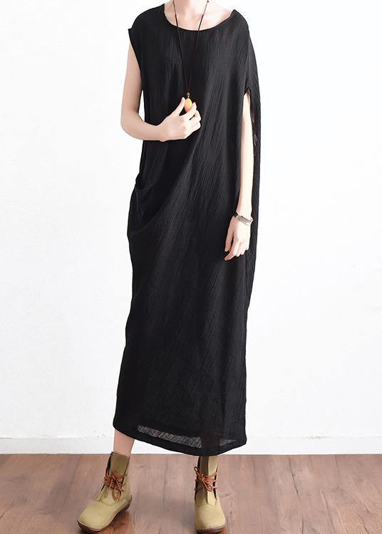 2021 Summer New Cotton Hemp Art Loose Asymmetric Dress - SooLinen